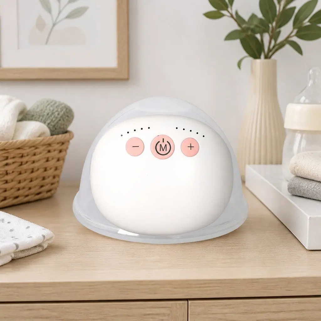 Wearable Breast Pump Electric Hands-Free Portable 240ml Clear and White