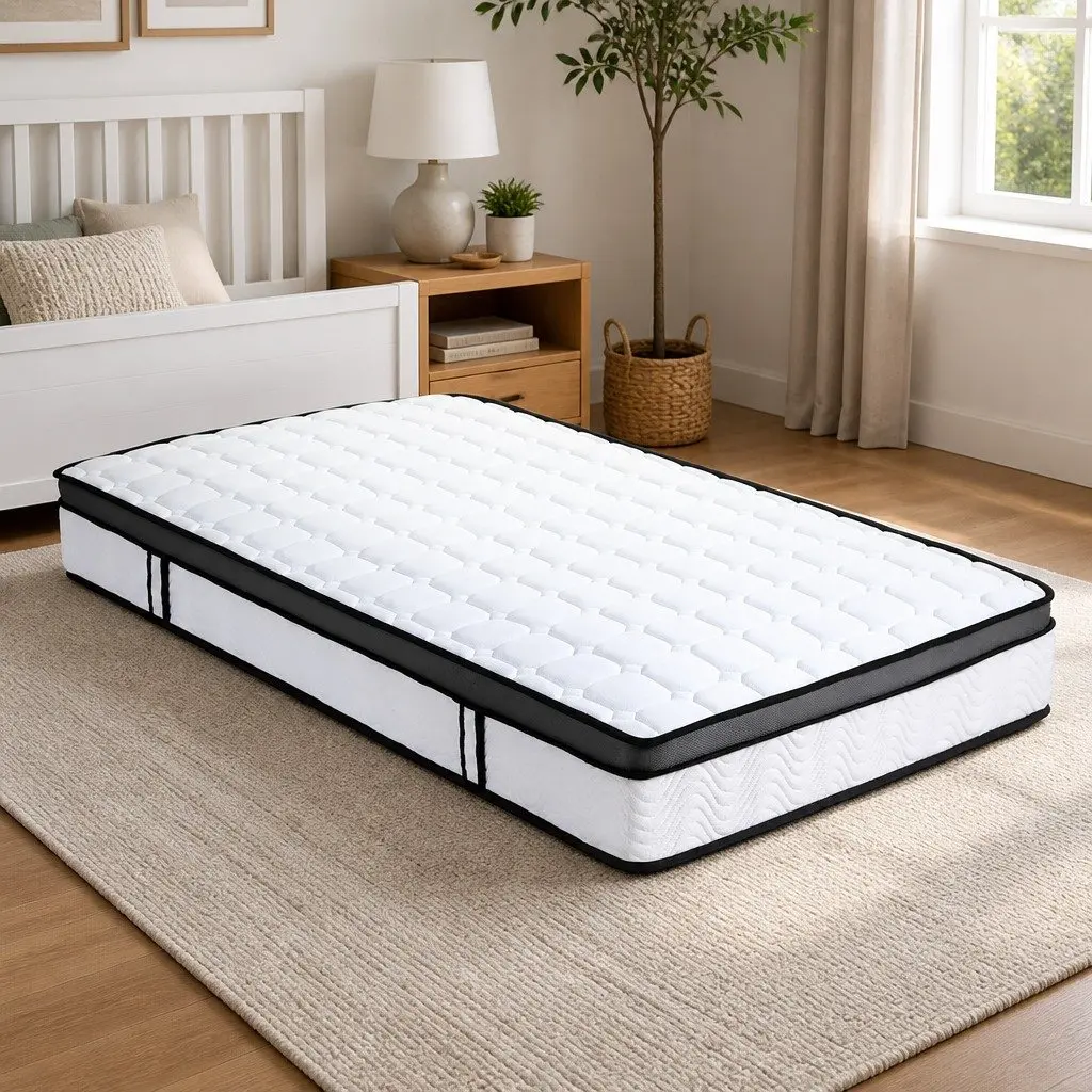 Single Mattress Medium Firm Cool Gel Foam Bonnell Spring Support 25cm White