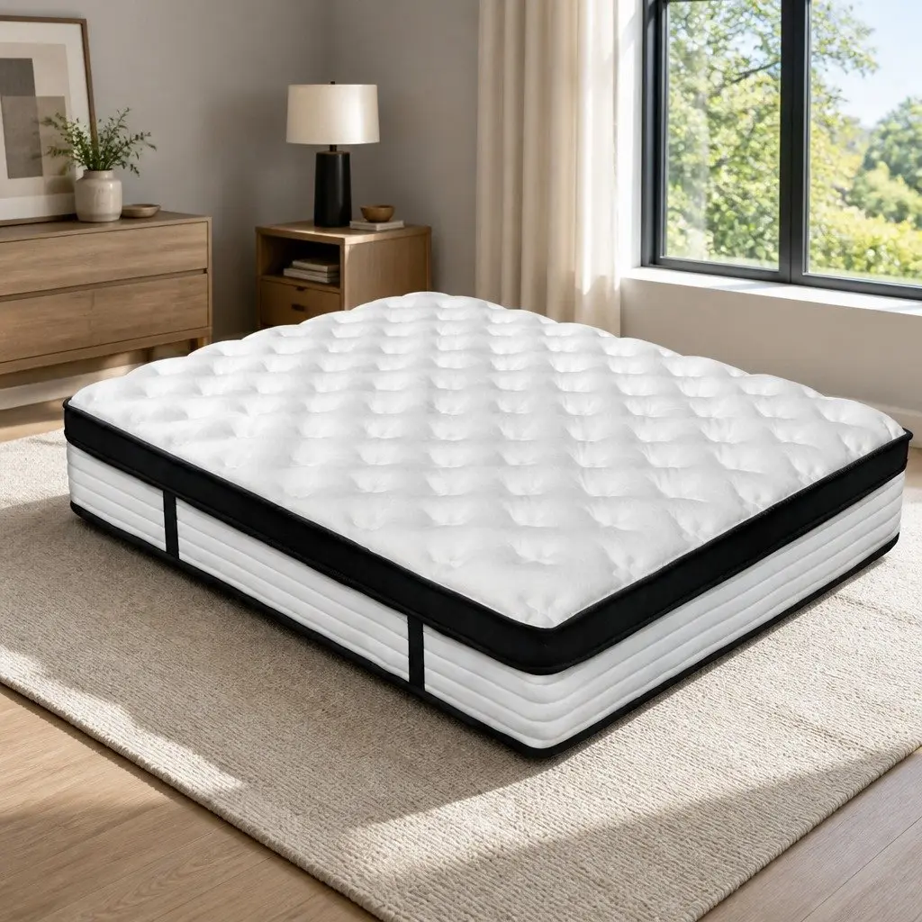 Double Mattress Euro Top 31cm White Plush Medium Firmness