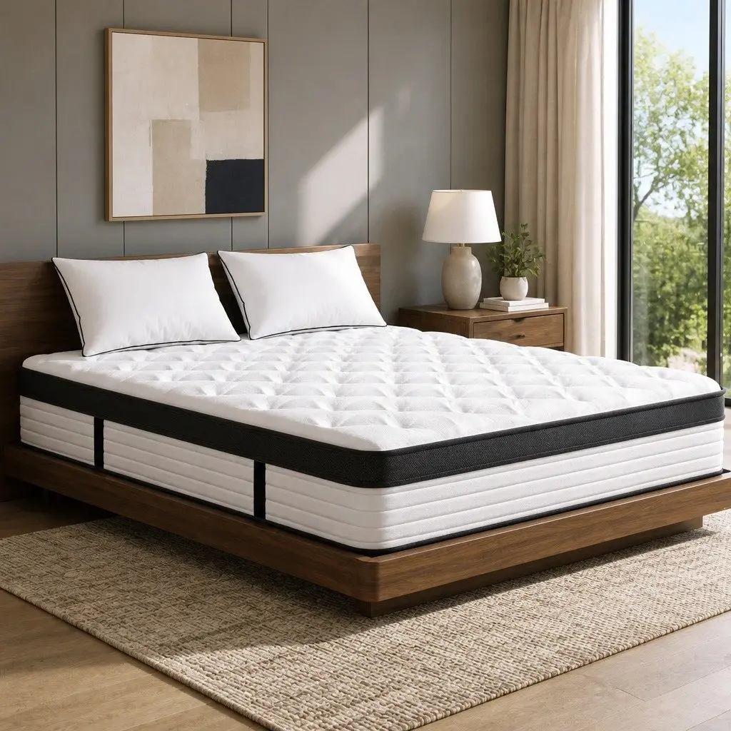 Double Mattress Euro Top 31cm White Plush Medium Firmness