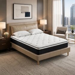 King Size Mattress 21cm Euro Top Bonnell Spring Firm Support Hypoallergenic Bed