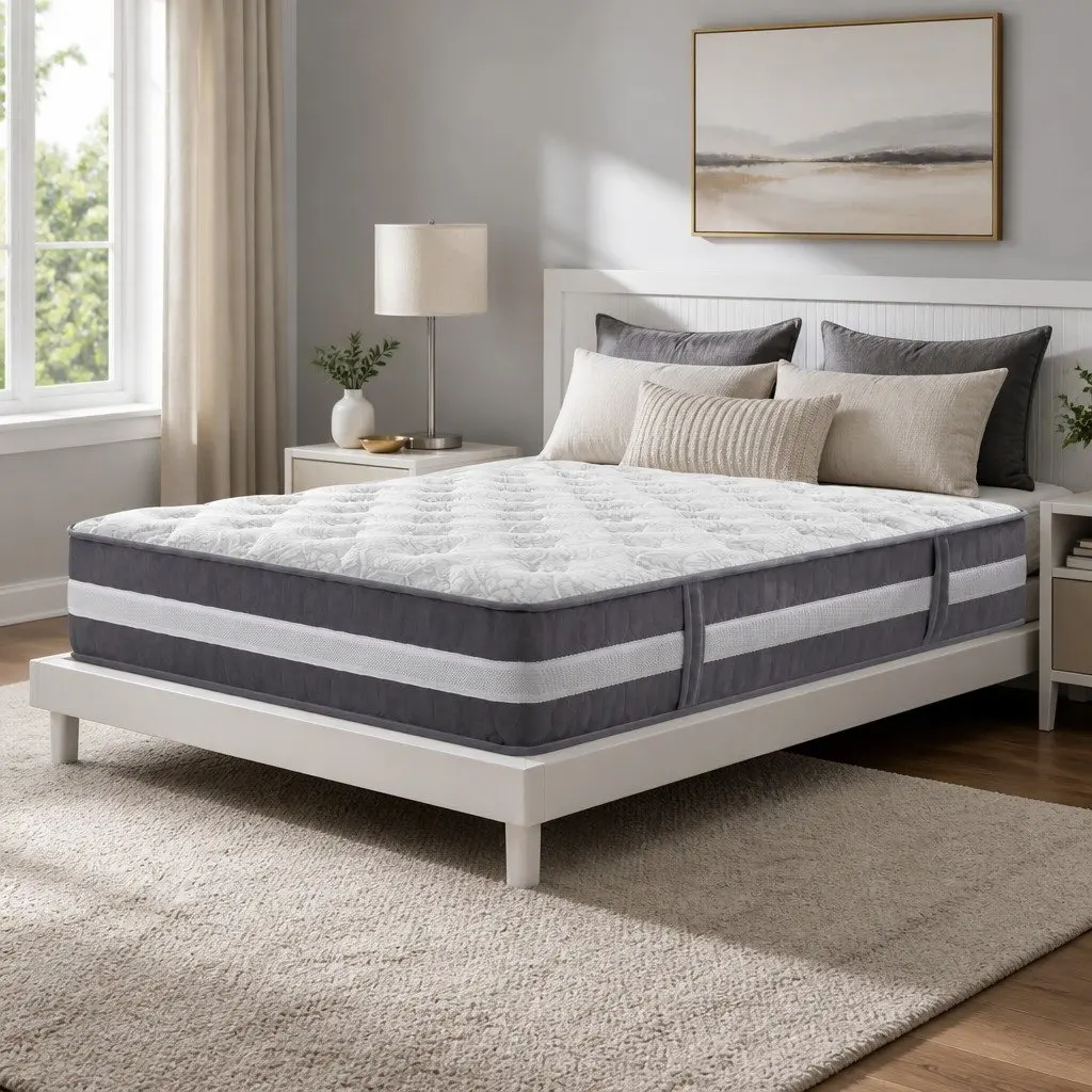 Double Mattress Medium Firmness 30cm Pocket Spring Tight Top White or Grey