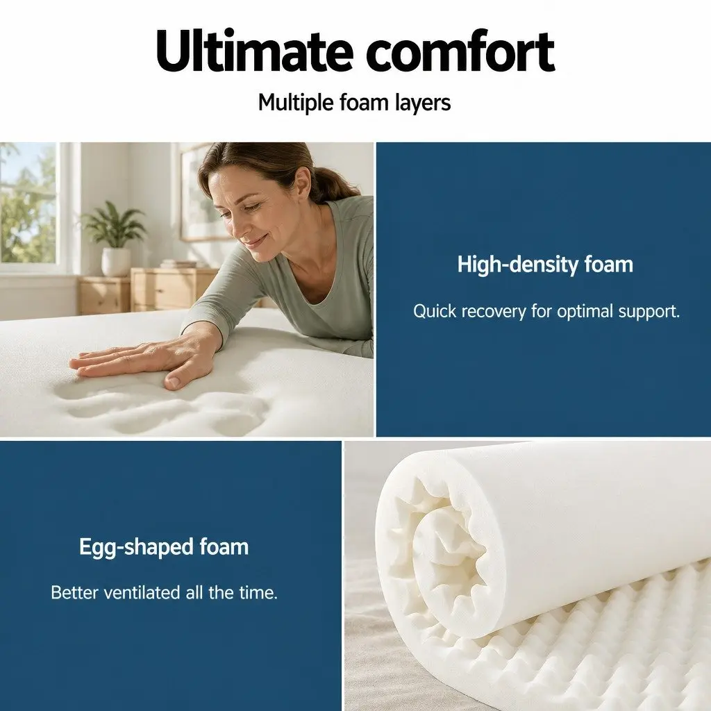 Double Mattress Medium Firmness 30cm Pocket Spring Tight Top White or Grey