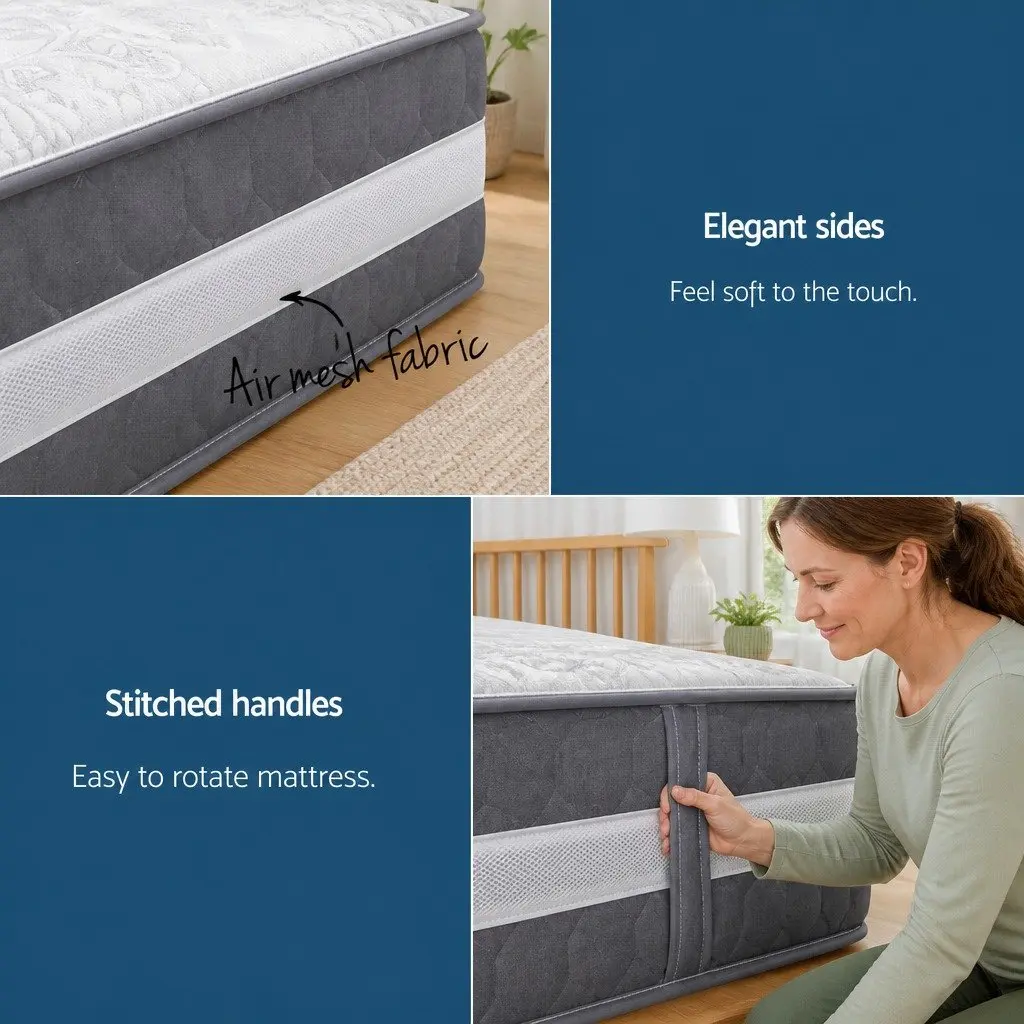 King Size Mattress 30cm Pocket Spring Tight Top Medium Firm Sleeping Bed