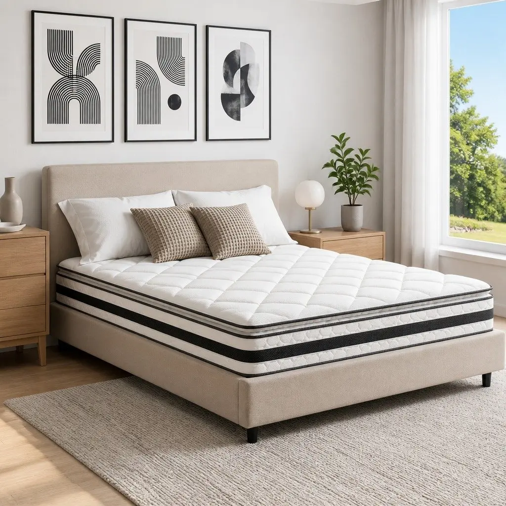 Double Mattress Pillow Top 21cm Medium-Firm White