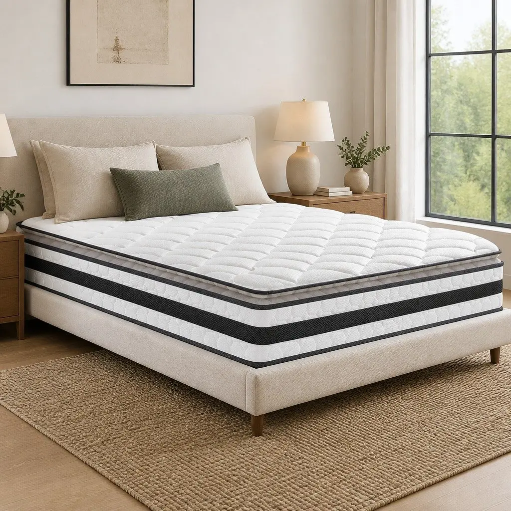 Double Mattress Pillow Top 21cm Medium-Firm White
