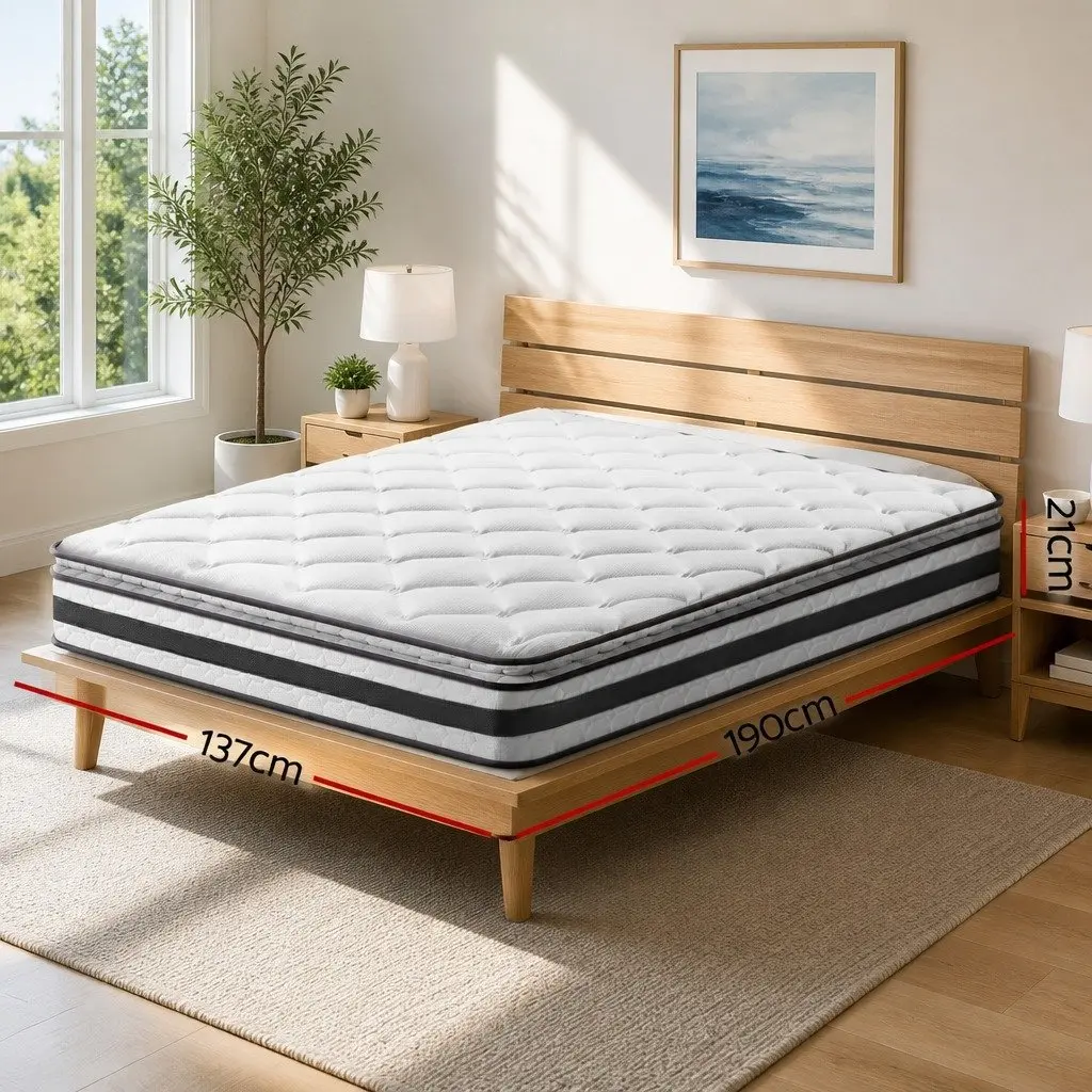 Double Mattress Pillow Top 21cm Medium-Firm White