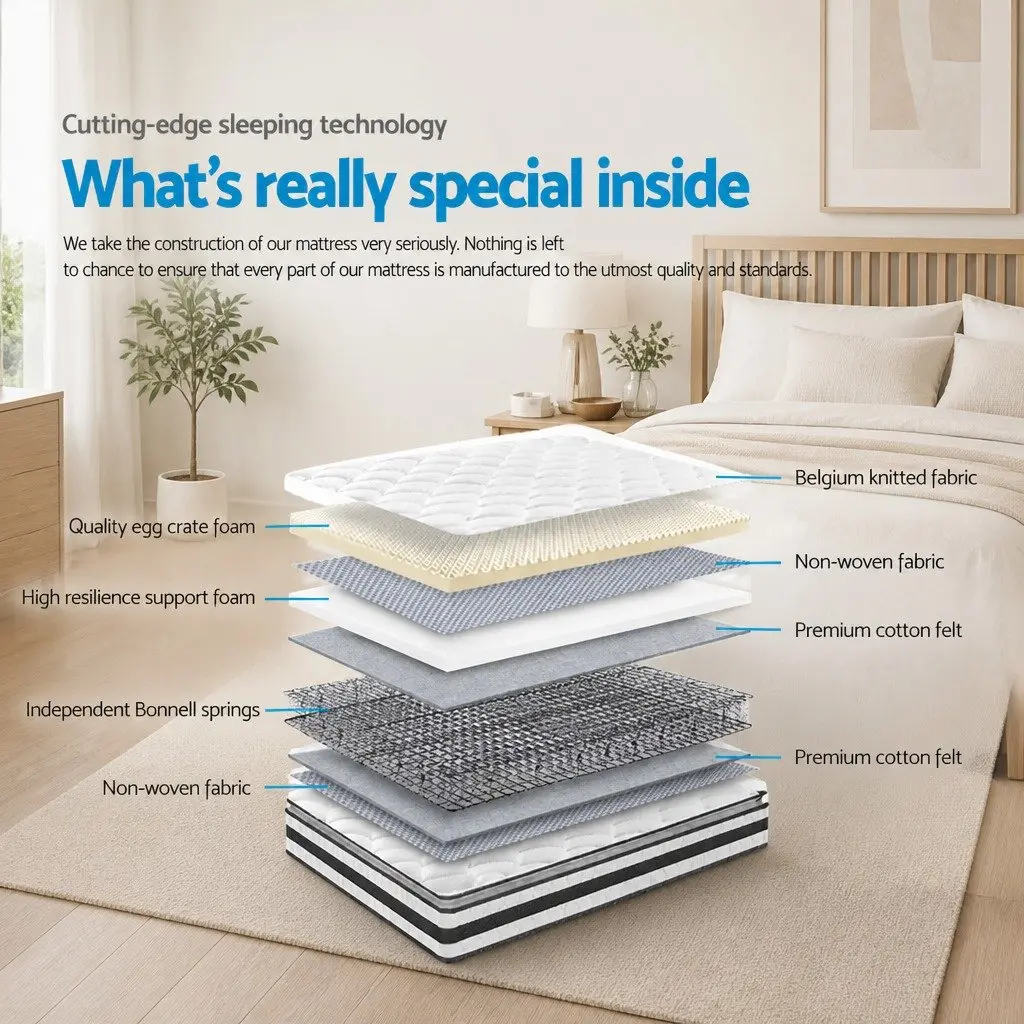 Double Mattress Pillow Top 21cm Medium-Firm White