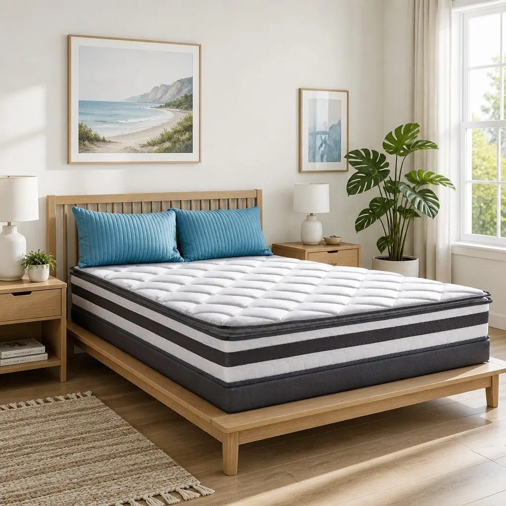 Double Mattress Pillow Top 21cm Medium-Firm White