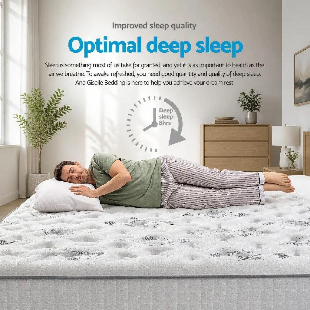 King Size Mattress 24cm Pillow Top Bonnell Spring Quilted Sleeping Bed