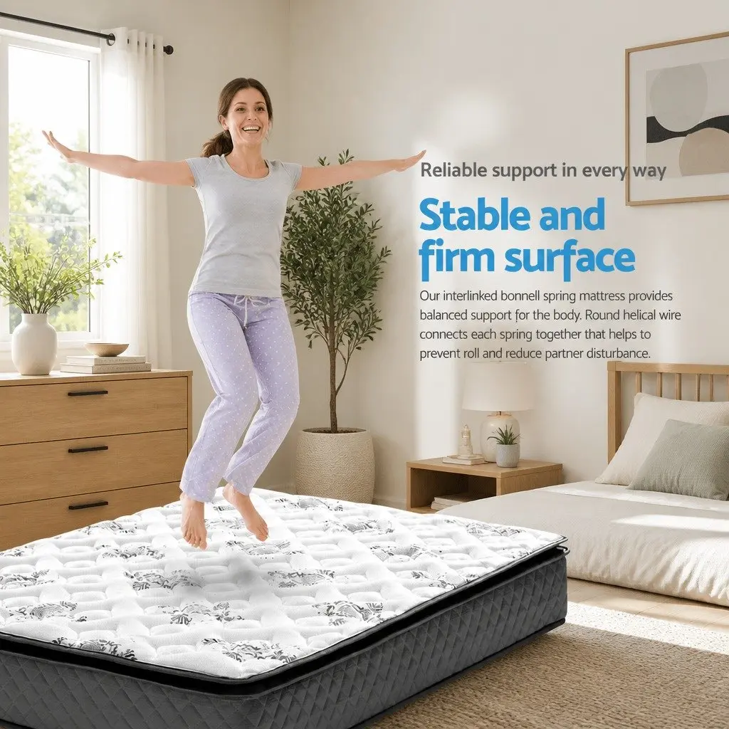 King Size Mattress 24cm Pillow Top Bonnell Spring Quilted Sleeping Bed