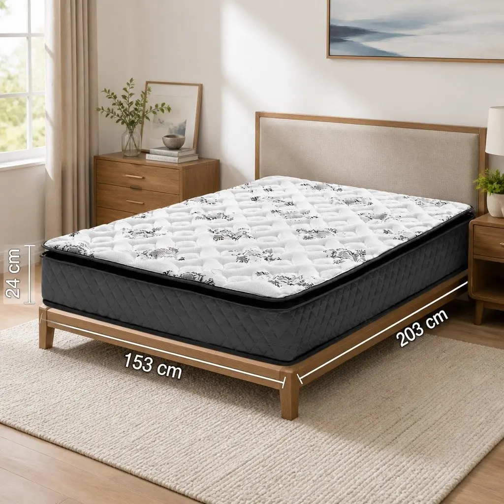 Queen Mattress 24cm with Pillow Top