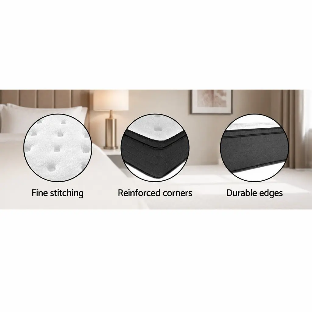 Double Mattress Euro Top Medium Firm 34cm White