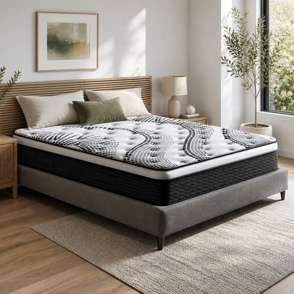 Double Mattress Euro Top Plush Comfort 32cm Thick White