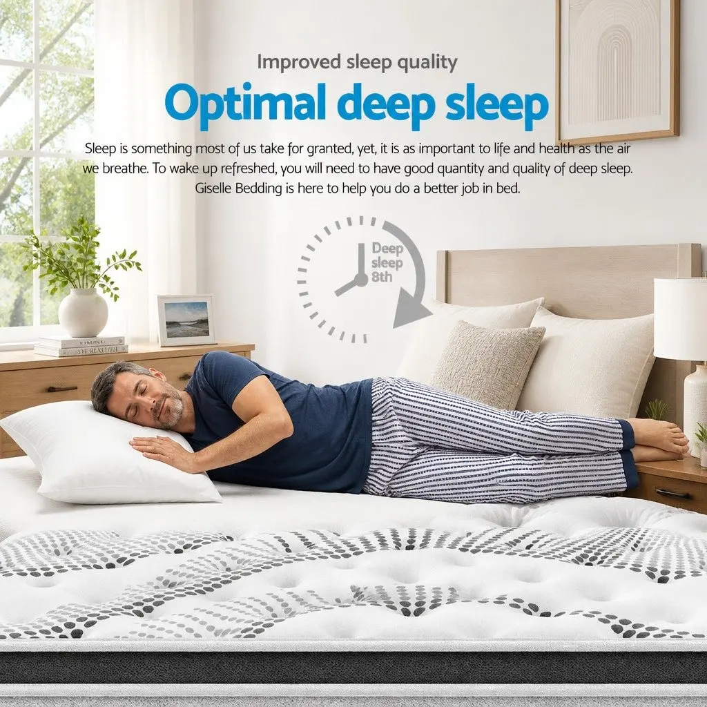 Double Mattress Euro Top Plush Comfort 32cm Thick White