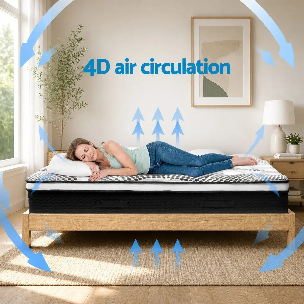 Double Mattress Euro Top Plush Comfort 32cm Thick White