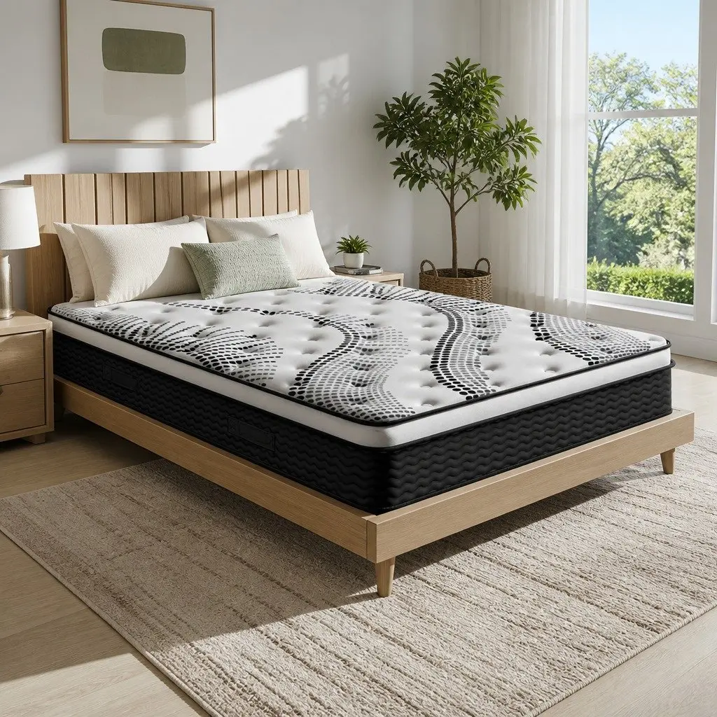 King Size Mattress Euro Top 32cm Thick Pocket Spring Bed White