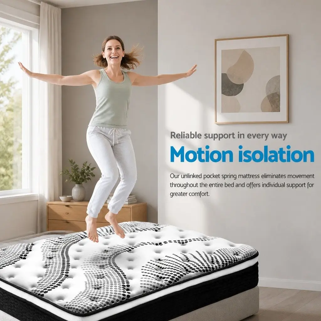 King Single Euro Top Mattress Medium Firmness 32cm Thick White