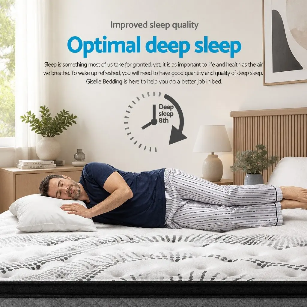 King Single Euro Top Mattress Medium Firmness 32cm Thick White