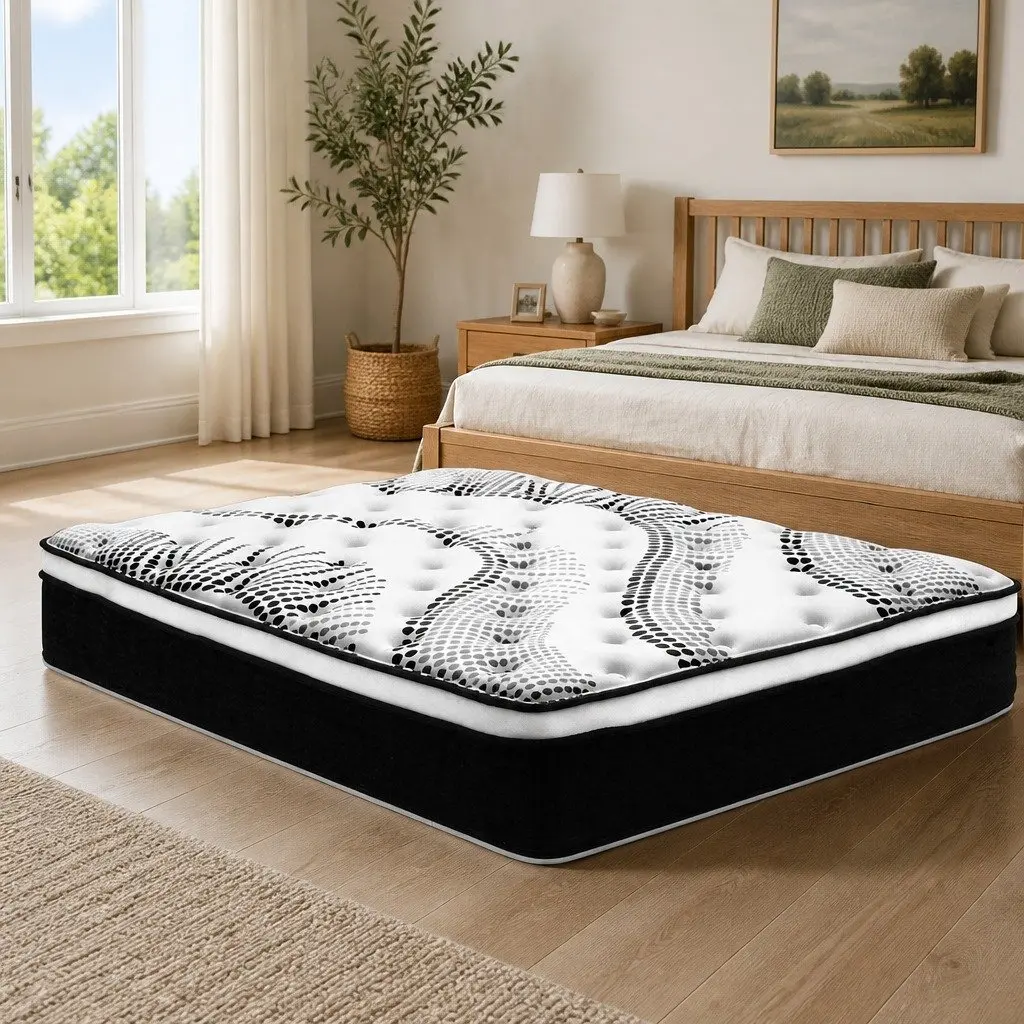 Queen Mattress Euro Top Medium Firmness 32cm White