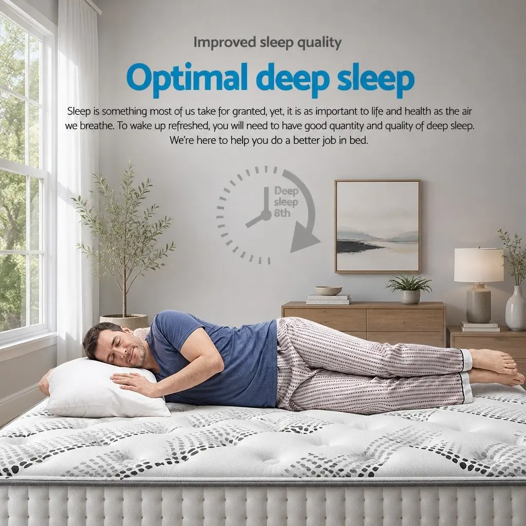 Single Euro Top Mattress 32cm Thick Medium Firmness Pocket Spring White