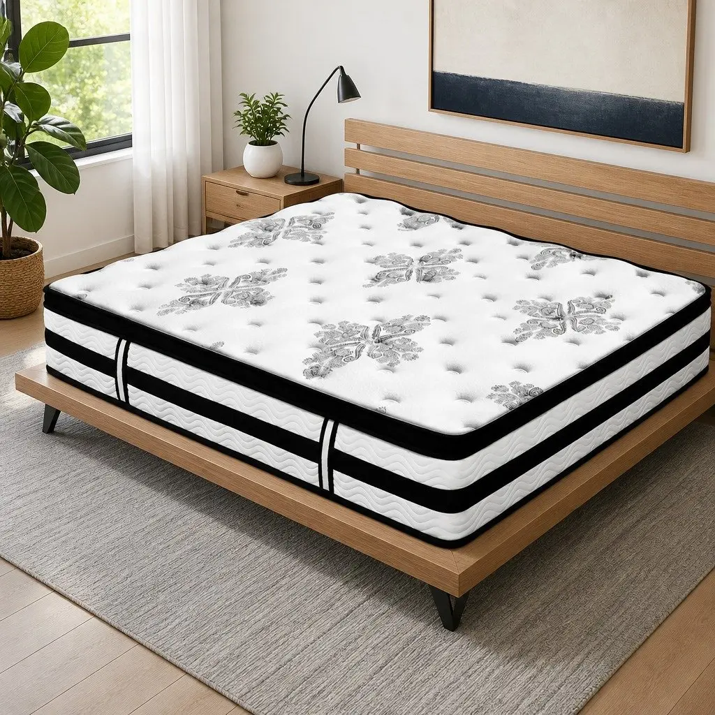 Double Mattress Euro Top Medium Firm 34cm Thick White