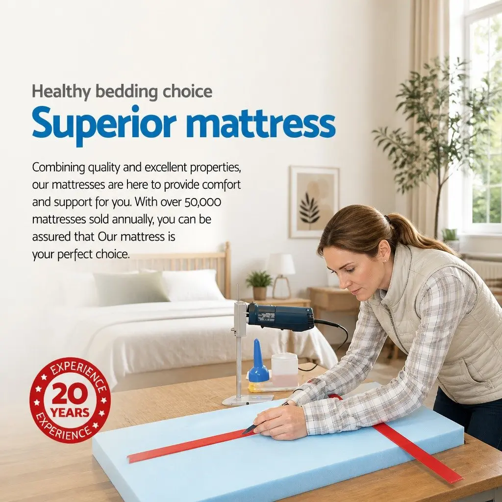 Queen Mattress Medium Firm 34cm Euro Top Cool Gel Memory Foam White
