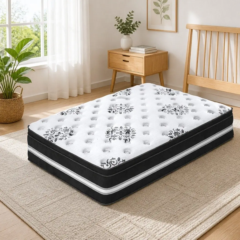 Single Mattress Medium Firm Support 34cm Euro Top Cool Gel Memory Foam White