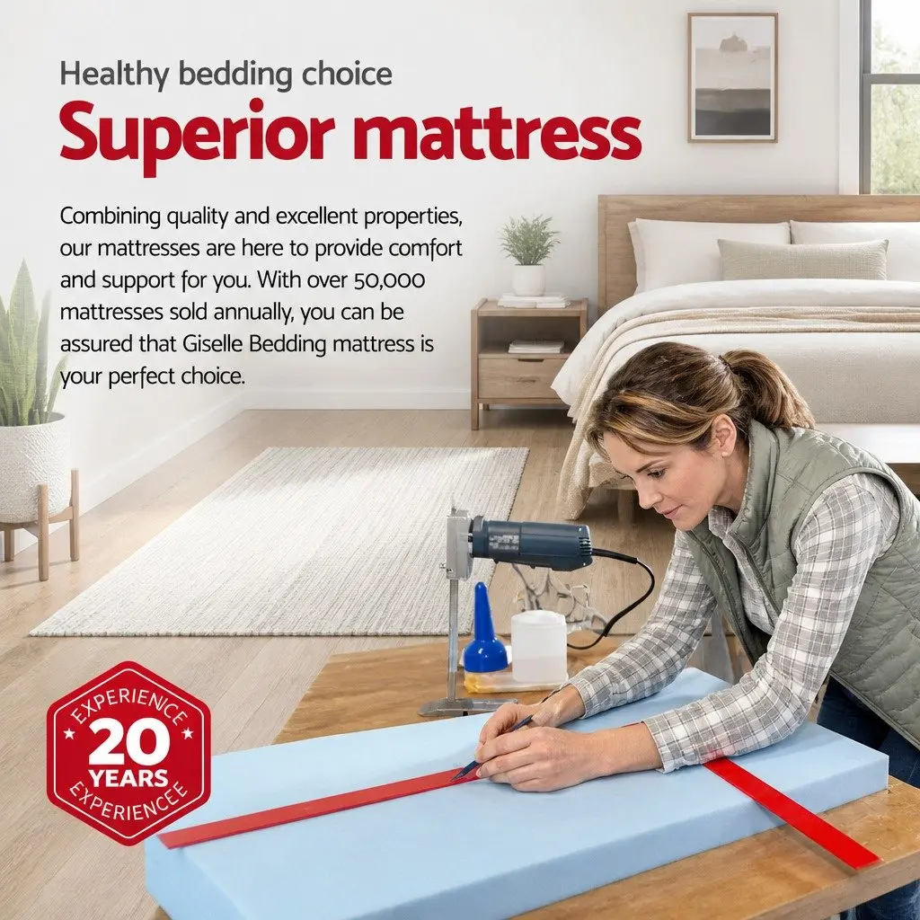 Single Mattress Medium Firm Support 34cm Euro Top Cool Gel Memory Foam White