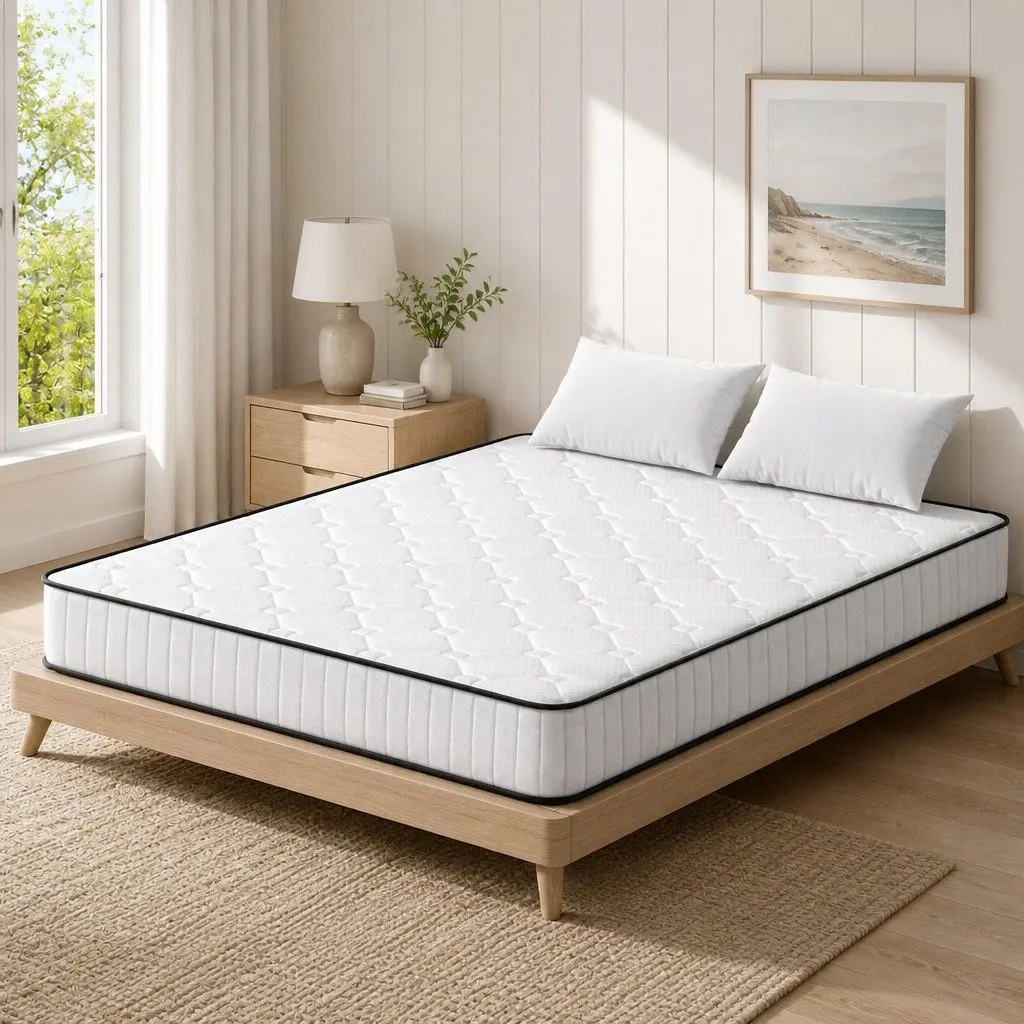 Double Mattress Pocket Spring Medium Firmness 21cm Queen Size White