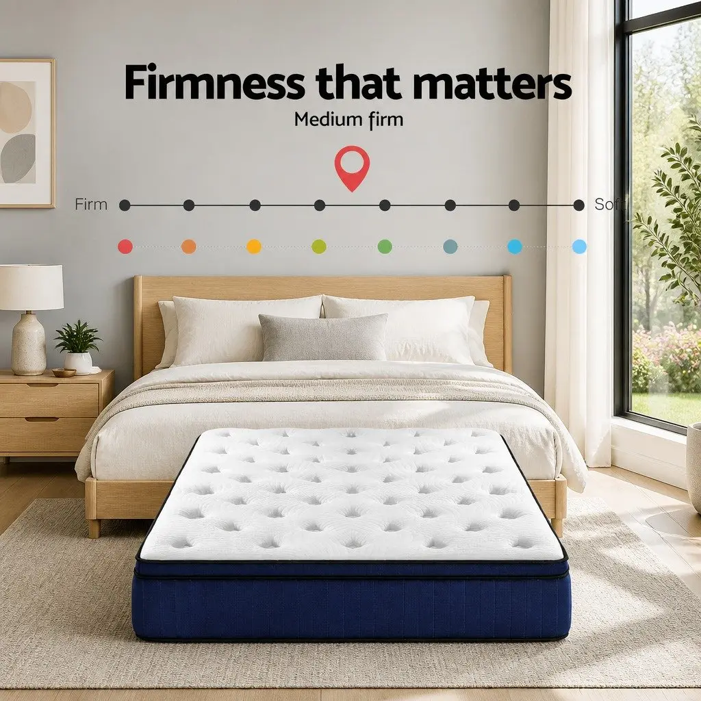 Double Mattress 34cm Cool Gel Memory Foam 7 Zone Pocket Springs Medium Firm