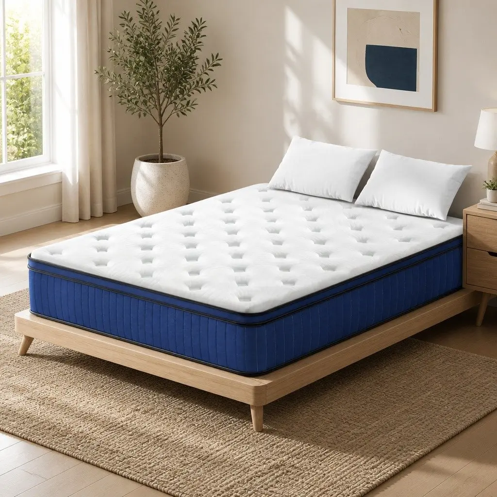 King Size Mattress Cool Gel Memory Foam 34cm 7 Zone Pocket Spring White