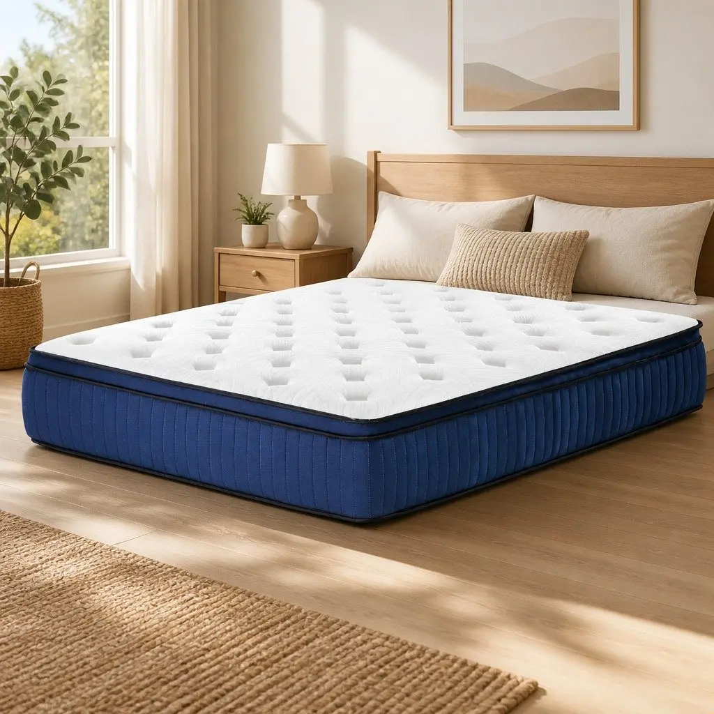 King Size Mattress Cool Gel Memory Foam 34cm 7 Zone Pocket Spring White