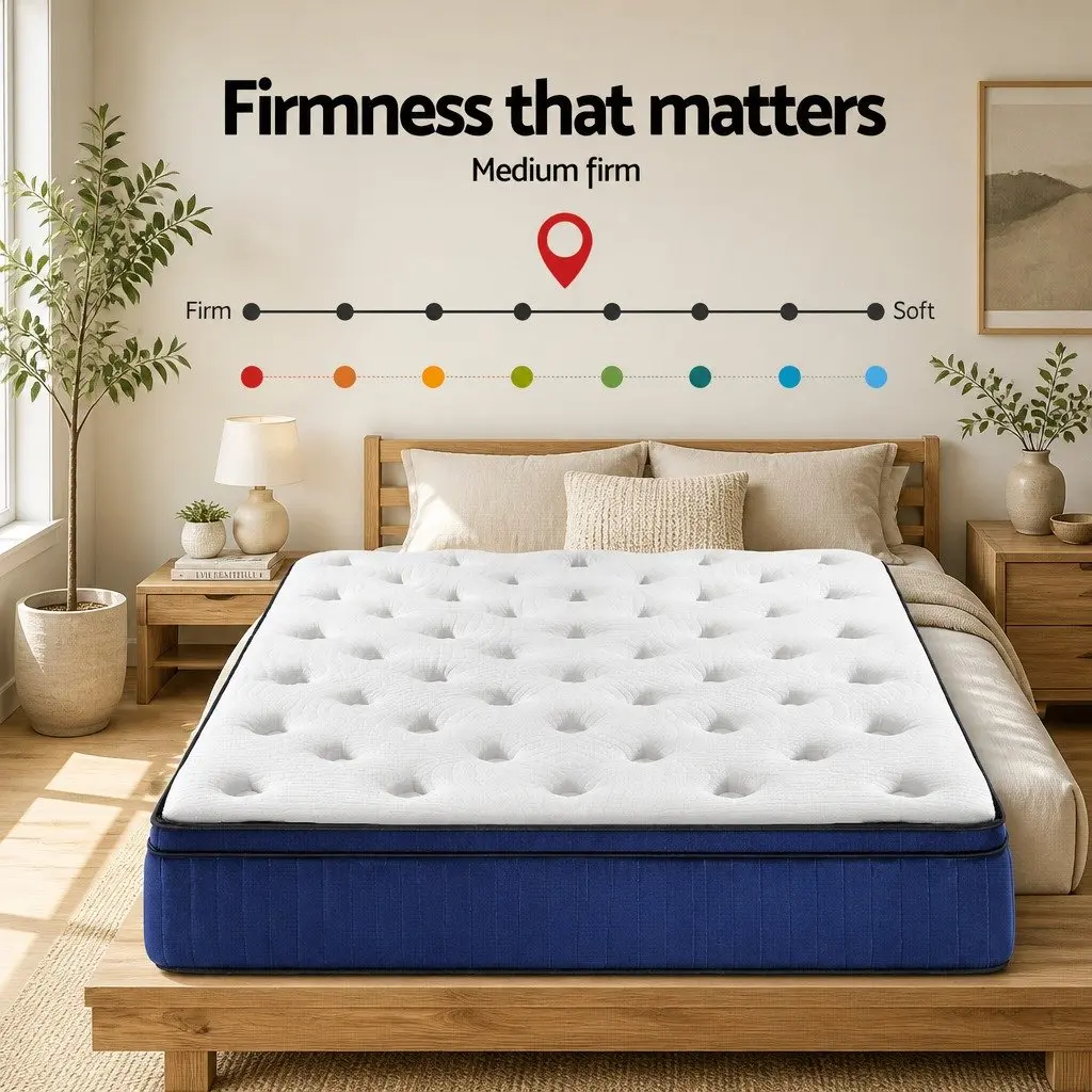 King Size Mattress Cool Gel Memory Foam 34cm 7 Zone Pocket Spring White