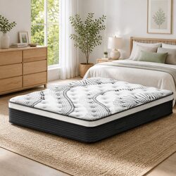 Euro Top Mattress 32cm Thick Super King Bed Medium Firm Plush Pocket Spring