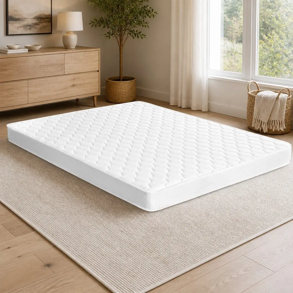 King Single Mattress 13cm Medium Firm Bonnell Spring Tight Top White Bed