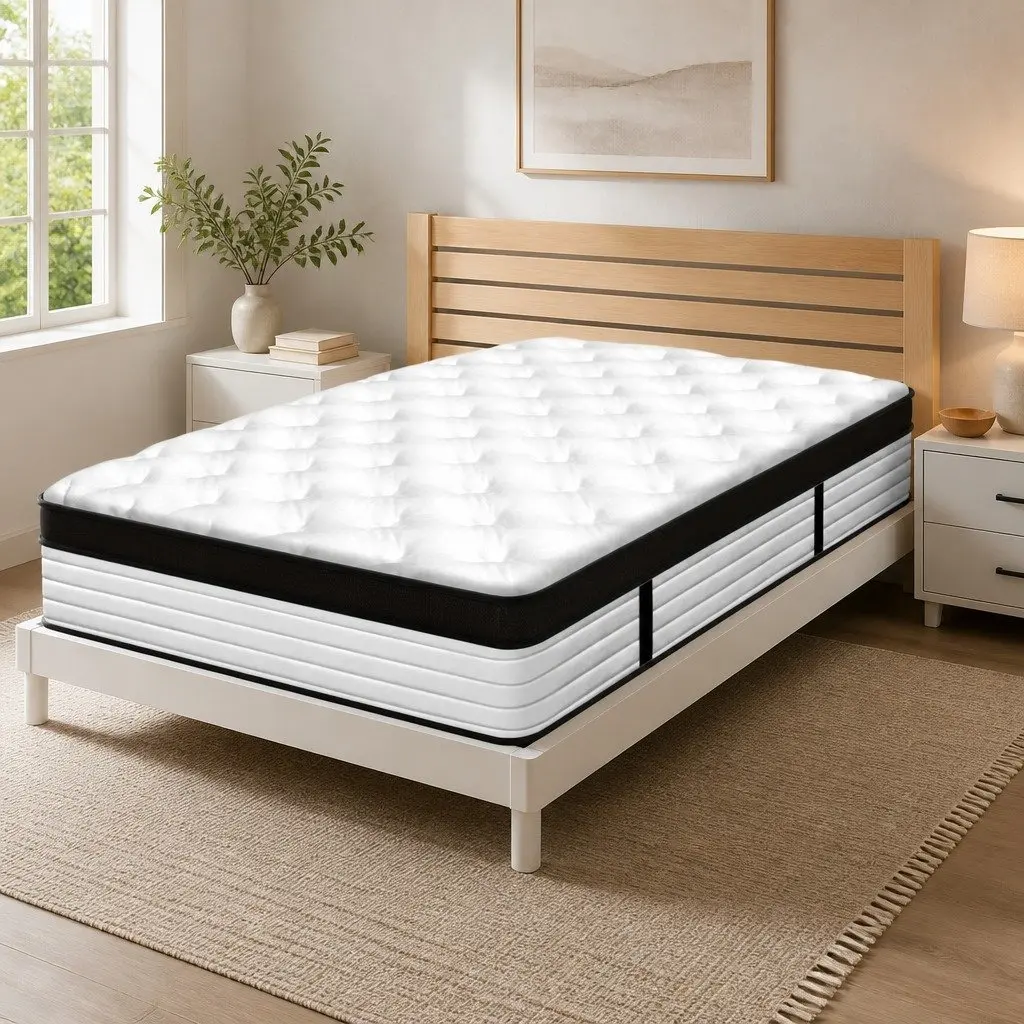 Single Mattress Medium Firm 31cm Pocket Spring Plush Euro Top White