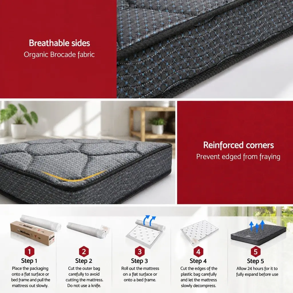 16cm Medium Firm Single Mattress in Grey