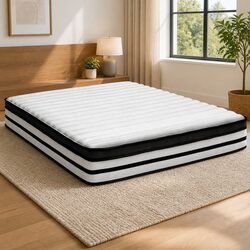 Double Mattress 27cm Euro Top Plush Pocket Spring Medium Firmness Bed
