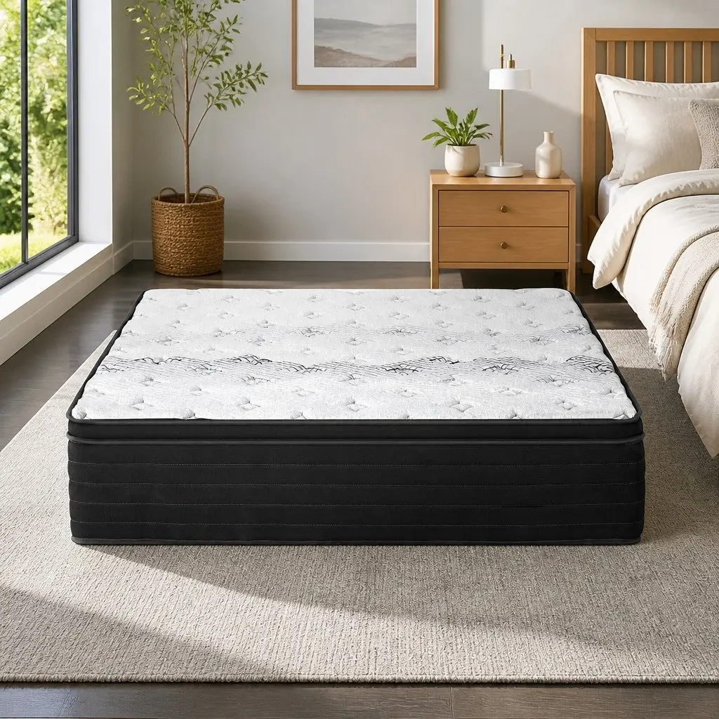 Double Mattress Hypoallergenic Dust Mite Resistant Extra Firm 32cm Pocket Spring