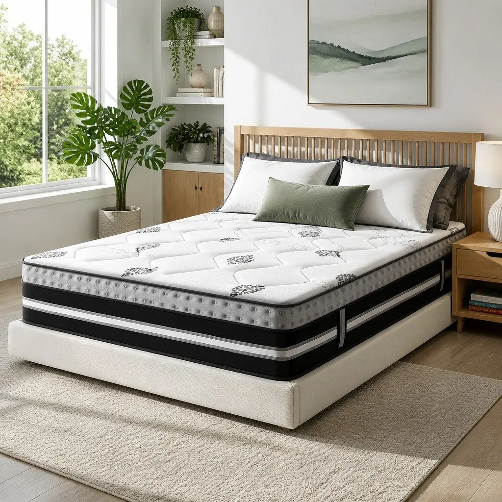 Double Mattress 35cm Pocket Spring Gel Memory Foam Medium Firm Bed in a Box