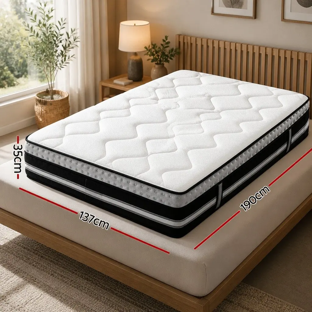 Double Mattress 35cm Pocket Spring Gel Memory Foam Medium Firm Bed in a Box