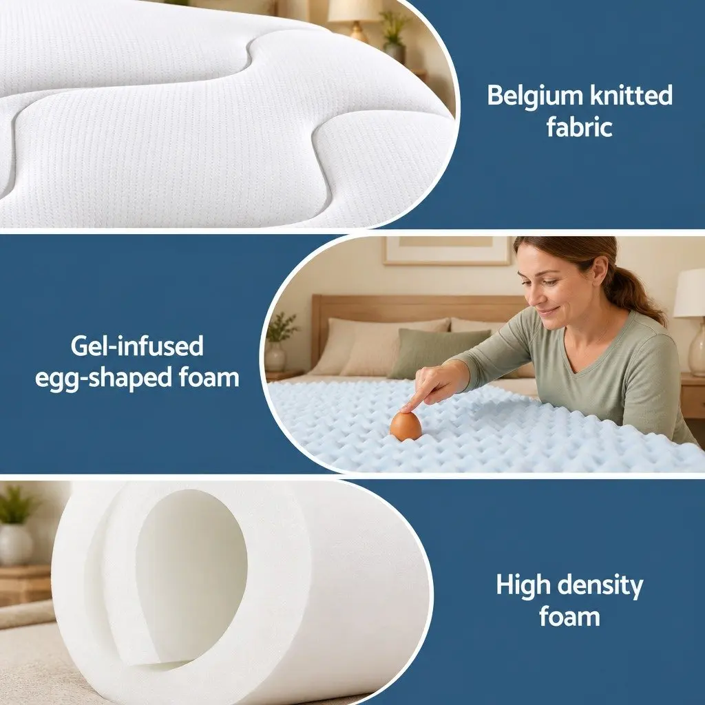 Double Mattress 35cm Pocket Spring Gel Memory Foam Medium Firm Bed in a Box