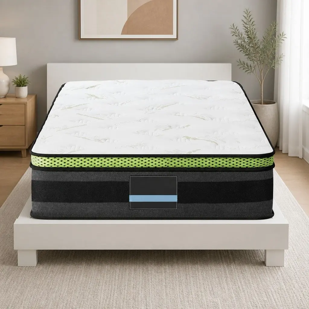 King Single Mattress 30cm Cool Gel Foam Memory Pocket Spring Grey