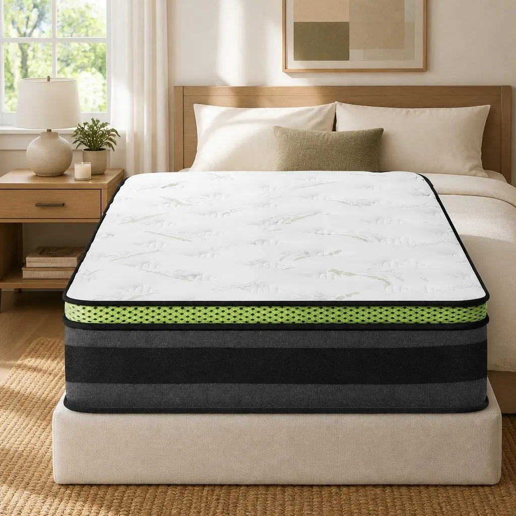 Single Bed Mattress Grey 30cm Medium Firmness Cool Gel Memory Foam Pocket Spring