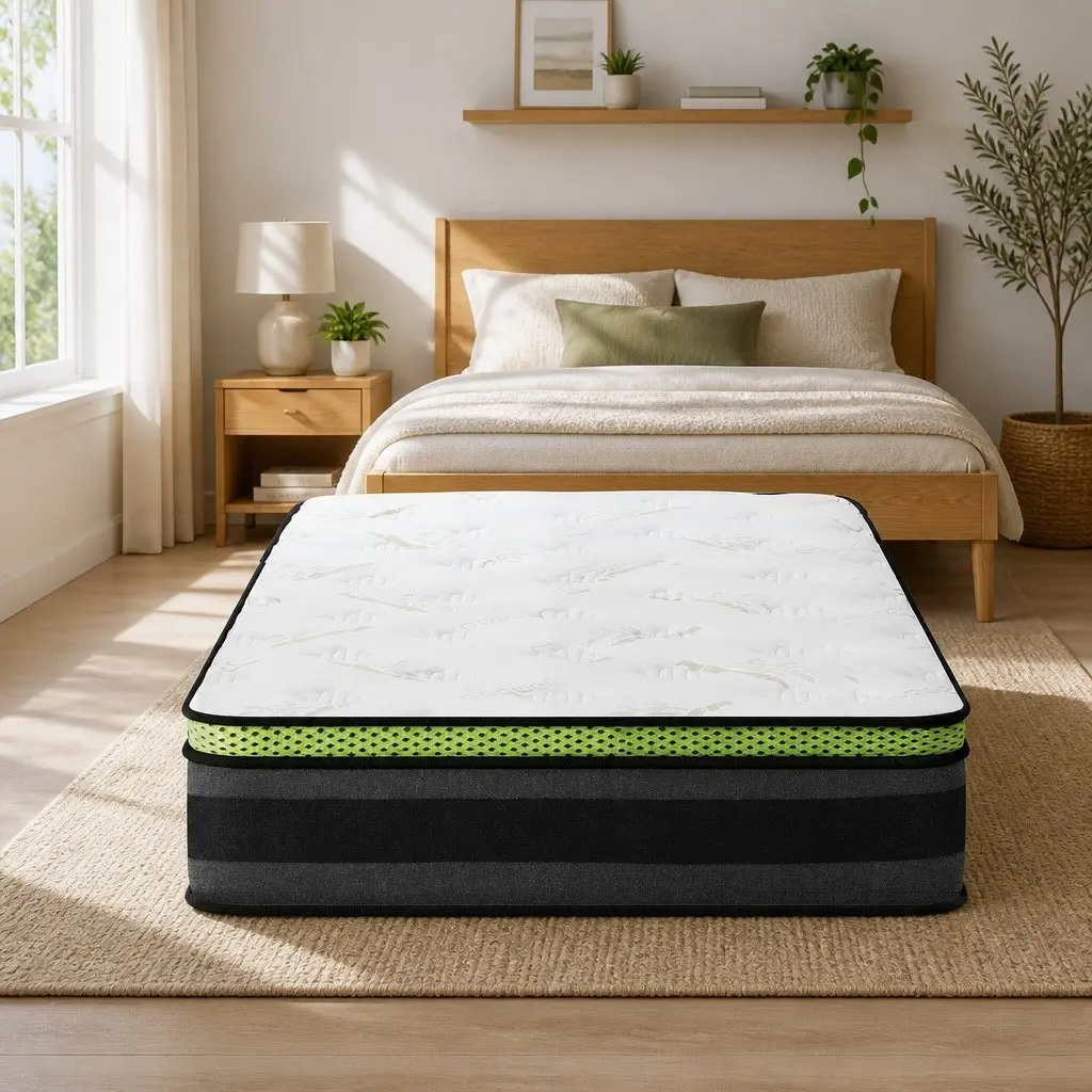 Single Bed Mattress Grey 30cm Medium Firmness Cool Gel Memory Foam Pocket Spring