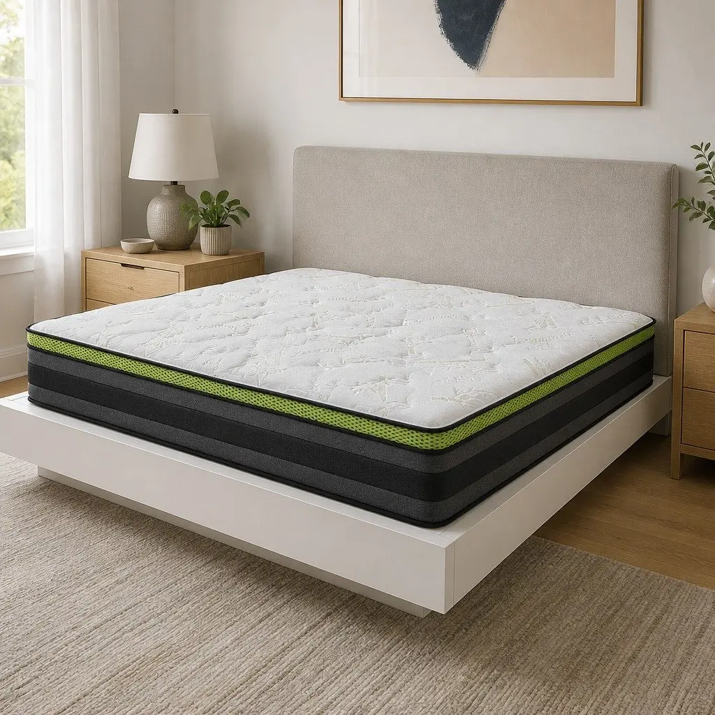 Single Bed Mattress Grey 30cm Medium Firmness Cool Gel Memory Foam Pocket Spring