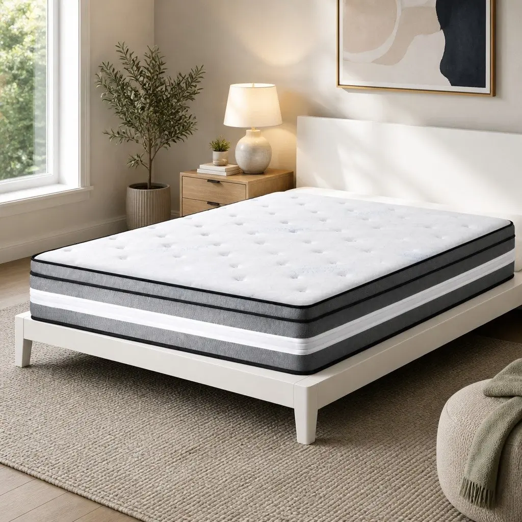 King Single Mattress Gel Memory Foam Pocket Spring 30cm Grey