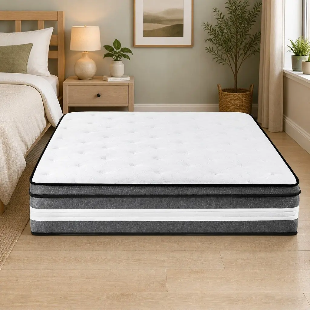 King Single Mattress Gel Memory Foam Pocket Spring 30cm Grey