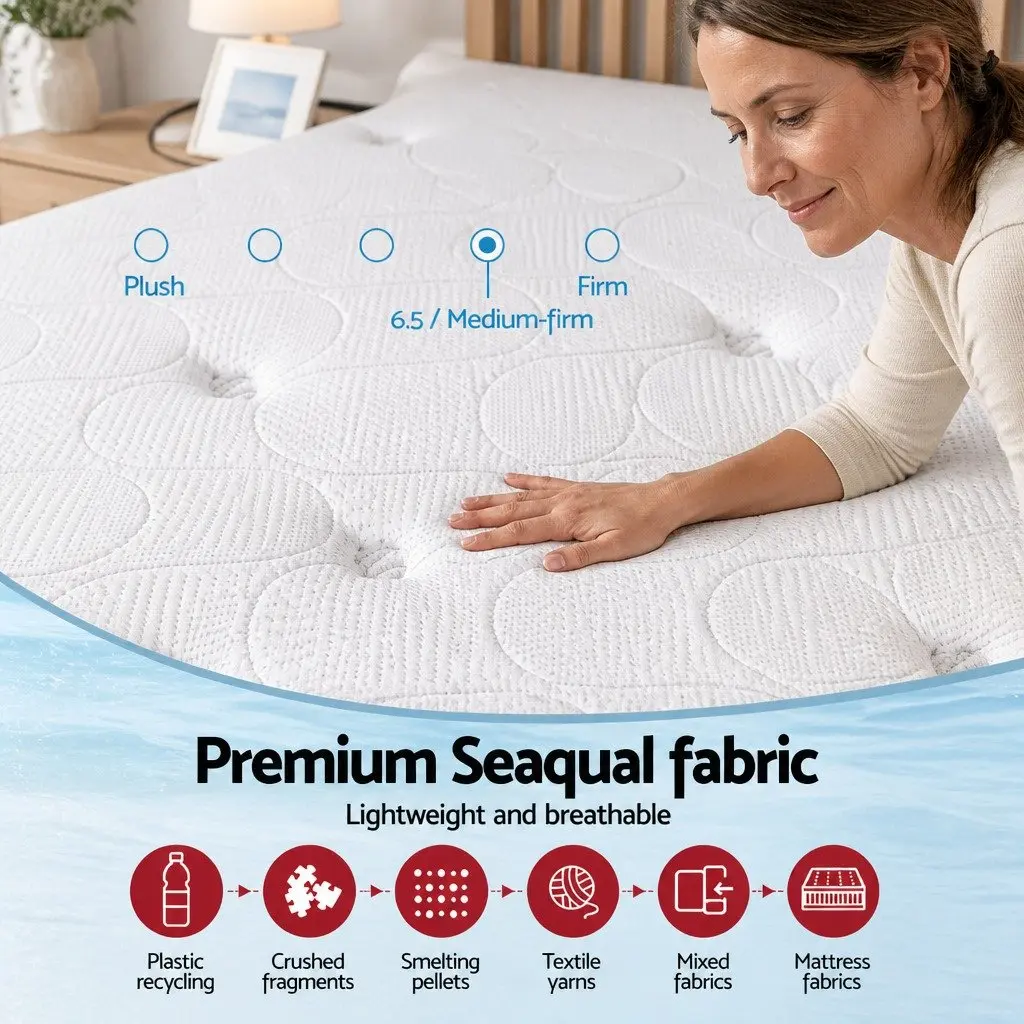 King Single Mattress Gel Memory Foam Pocket Spring 30cm Grey